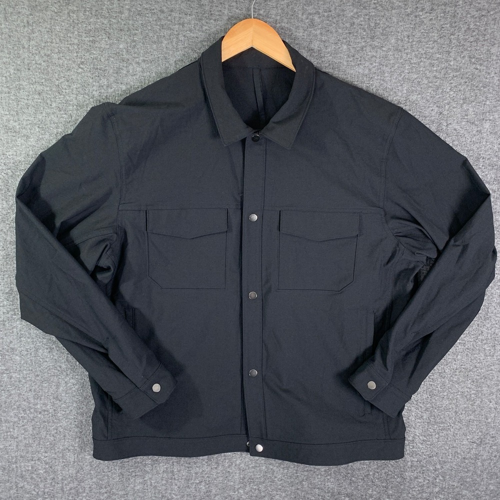 Lululemon City Excursion Jacket Men 2XL Black Snap Shacket Modern